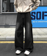 ウォッシュドスウェットワイドトレーニングパンツ