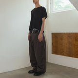 Herringbone pleat pants / Maroon