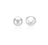 26SS★ Champagne Full Moon Silver (W) Point One-Touch Earrings XS