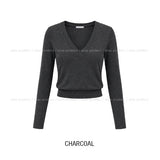 Pint Crop V-Neck Slim Long Sleeve