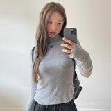 ロゴステッチウールモックネックウォーマーTシャツ