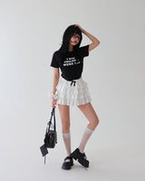 ウィッシュ レタリング クロップド半袖 T シャツ