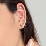 Disc Barbell Single 925 Silver One-Side Piercing E035-04H