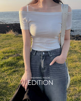[MADE] Yan off-shoulder short-sleeved T-shirt