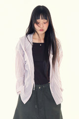 Maron check shirt hoodie