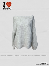 Angora wide shoulder loose fit knitwear