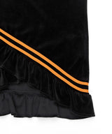 Color Strap Velour Frill Skirt _ BLACK