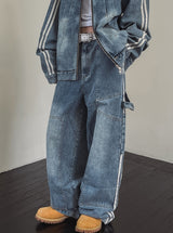 Wings Track Carpenter Wide Denim Pants