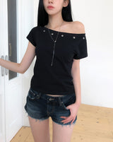 Harbor Embossed Denim Low Short Pants