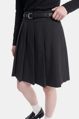 Bianca Pinstripe Belt Skirt