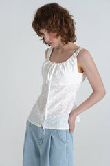 Eyelet button blouse_ivory