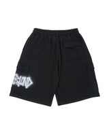 BBD Graffiti Logo Oversized Cargo Sweatshorts (Black)