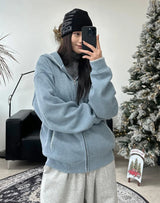 Any Stitch Knit Hood Zip Up