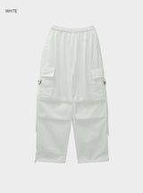 Strap cotton cargo pants