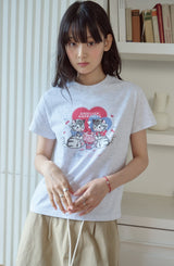 26SS★ Cherry Bestie Crop Short Sleeve Tee