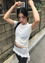 LAYER SHIRRING SET TOP