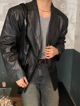 Deep oil denim pants
