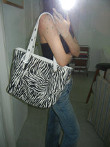 Reversible Eyelet Pattern Two-Way Shoulder Bag