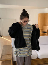 [unisex] サルコットンフードジップアップジャケット