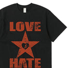 ヘイトラブプリンティングオーバー半袖Tシャツ