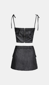 Brooklyn Denim Top & Skirt Set