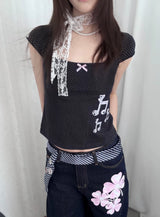 ポルカドットショートスリーブトップ