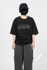 ポエットカモフラージュ刺繍半袖Tシャツ