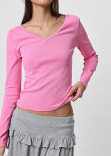 [B-BASIC] Tension Standard V-Neck Long Sleeve T-Shirt (3 SIZE)
