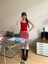 red apple sleeveless top