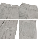 Arc line curved cotton pants