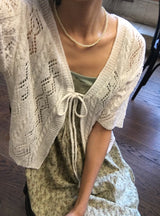 Kowse Openwork Punching Three Quarter Summer Bolero Cardigan