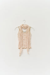 (W) Dun Wrinkled Scarf Top