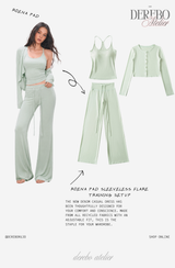 Roena pad sleeveless flare training set-up (pants regular)