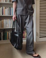Merid pintuck wide slacks