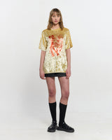 ベルベットプリントオーバーサイズTシャツ _ YELLOW