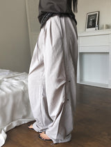 Adim Rivet Pintuck Nylon Wide Pants