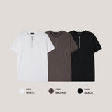 LMN Boucle Semi-Mustle Half-Zip Short Sleeve (3 colors)