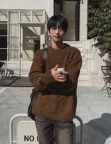 [wool 10%] ハガブルツートーンミックスモヘアニット