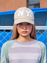 NY キャップ ベージュ