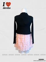 ピーチシフォンフリルレースドレス(cardigan set)