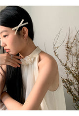 Lemon tea halterneck flare sleeveless dress
