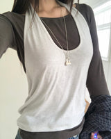 [ORIGINAL] Wenz Layered Halter-Neck Tank  & Long-Sleeve Tee Set