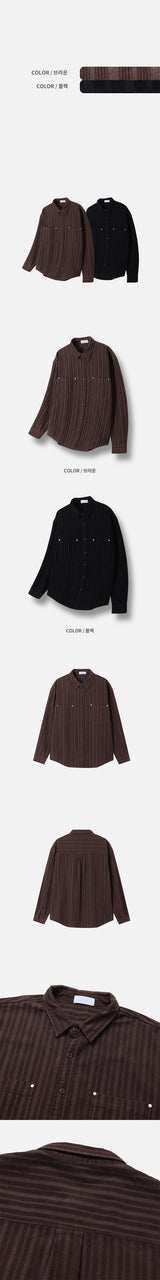 [F/W]コーデュロイリベットオーバーフィットシャツ(2色)