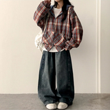 オルトヘム スナップピンタック ウォッシュドデニム ワイドパンツ