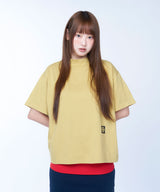 Semi-crop half neck symbol tee - MUSTARD