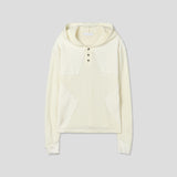 Wool Star Henry-neck Fingerhole Hoodie Knit
