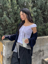 Lao Punching Ruffle Blouse