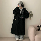 クランオーバーコットンフード付きロングボンバージャケット