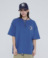 デーモンキャットTシャツ - [ブルー]