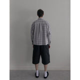 Vintage washing beige check shirts